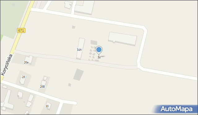 Jasionówka, Korycińska, 34, mapa Jasionówka