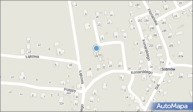 Jasło, Konarskiego Stanisława, ks., 24, mapa Jasła