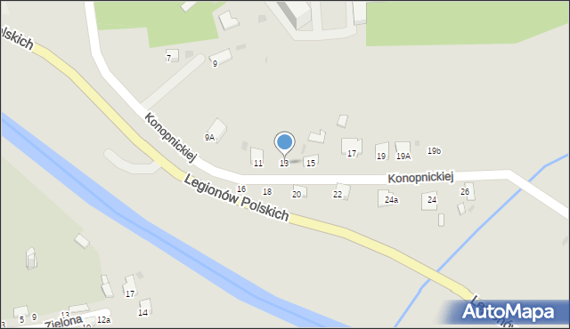Jasło, Konopnickiej Marii, 13, mapa Jasła