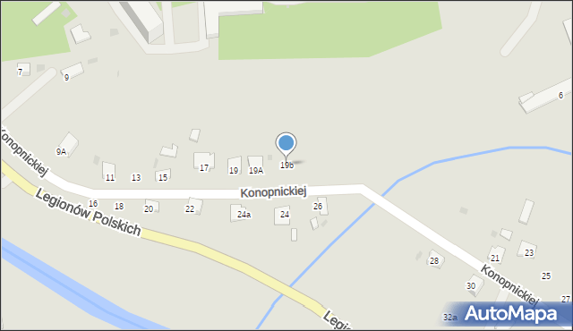 Jasło, Konopnickiej Marii, 19b, mapa Jasła