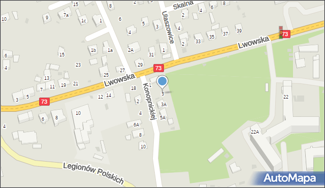 Jasło, Konopnickiej Marii, 3, mapa Jasła