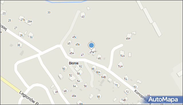 Jasło, Konopnickiej Marii, 47A, mapa Jasła