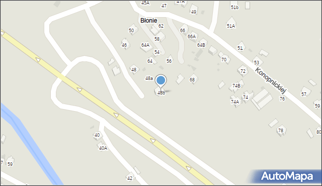 Jasło, Konopnickiej Marii, 48b, mapa Jasła