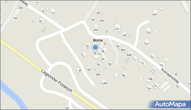 Jasło, Konopnickiej Marii, 64A, mapa Jasła