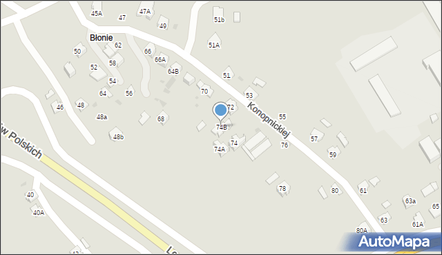 Jasło, Konopnickiej Marii, 74B, mapa Jasła