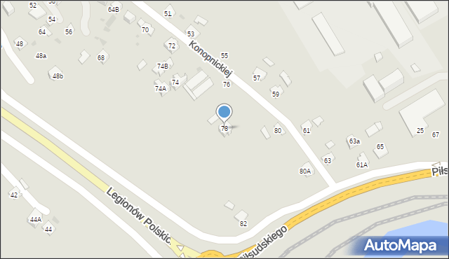 Jasło, Konopnickiej Marii, 78, mapa Jasła