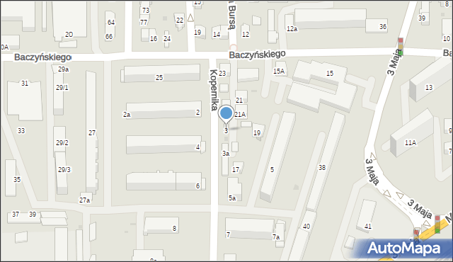 Jasło, Kopernika Mikołaja, 3, mapa Jasła