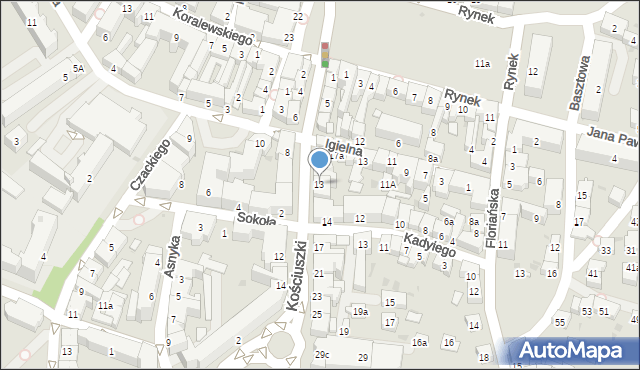 Jasło, Kościuszki Tadeusza, gen., 13, mapa Jasła