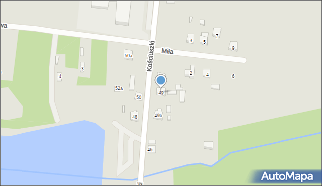 Jastrząb, Kościuszki Tadeusza, gen., 49, mapa Jastrząb