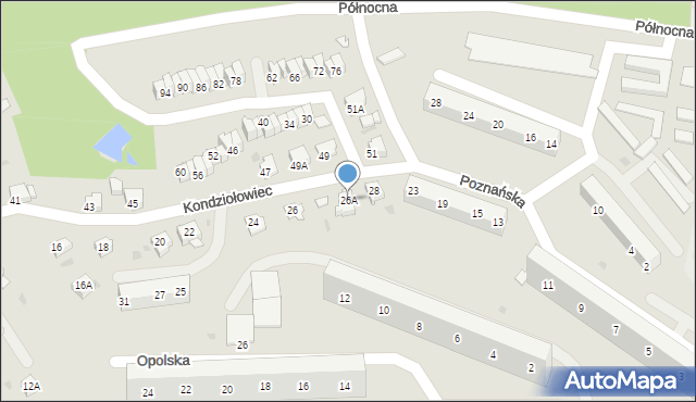 Jastrzębie-Zdrój, Kondziołowiec, 26A, mapa Jastrzębie-Zdrój