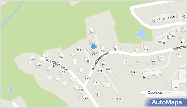 Jastrzębie-Zdrój, Kondziołowiec, 35, mapa Jastrzębie-Zdrój