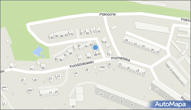 Jastrzębie-Zdrój, Kondziołowiec, 49, mapa Jastrzębie-Zdrój