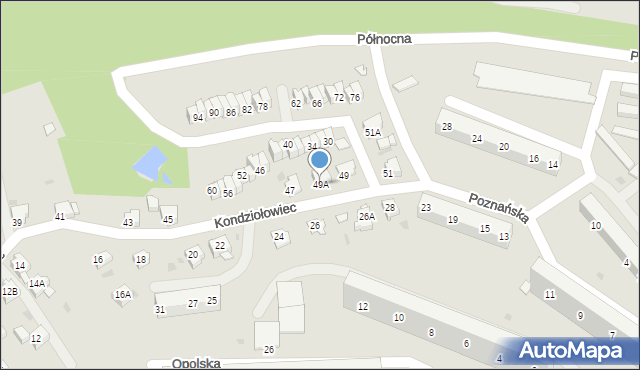 Jastrzębie-Zdrój, Kondziołowiec, 49A, mapa Jastrzębie-Zdrój