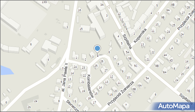 Jawor, Kombatantów, 4, mapa Jawor