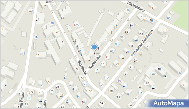 Jawor, Kopernika Mikołaja, 2, mapa Jawor