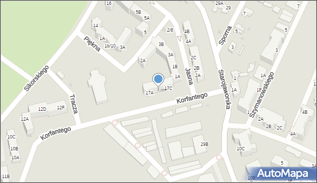 Jawor, Korfantego Wojciecha, 17B, mapa Jawor