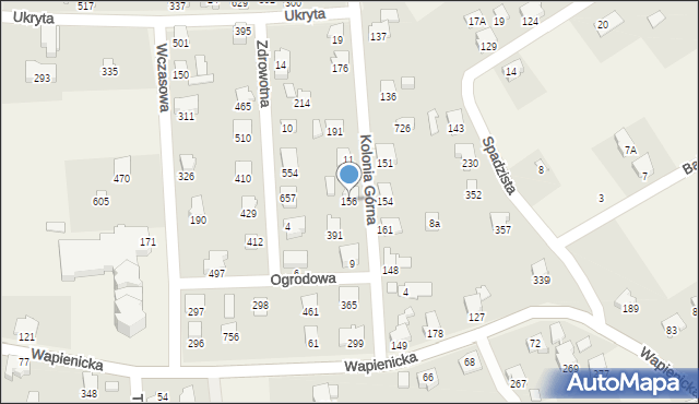 Jaworze, Kolonia Górna, 156, mapa Jaworze