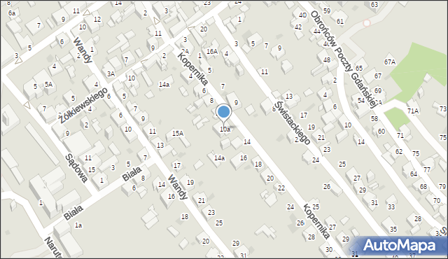 Jaworzno, Kopernika Mikołaja, 10a, mapa Jaworzno