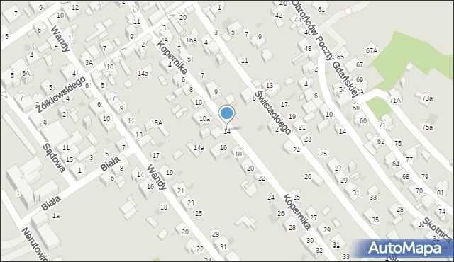 Jaworzno, Kopernika Mikołaja, 14, mapa Jaworzno