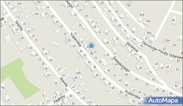 Jaworzno, Kopernika Mikołaja, 31, mapa Jaworzno