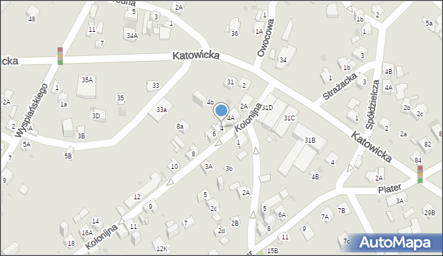 Jaworzno, Kolonijna, 4, mapa Jaworzno