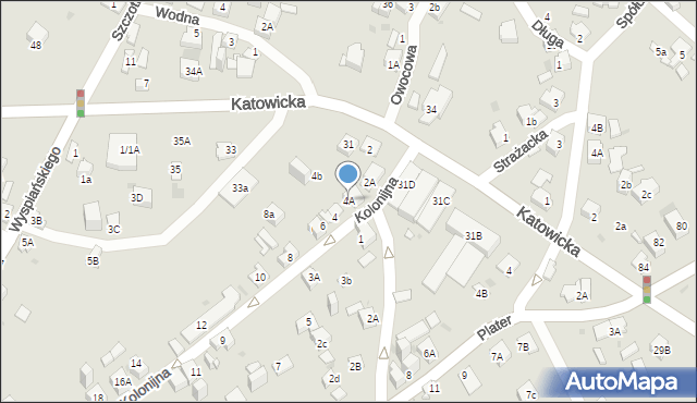 Jaworzno, Kolonijna, 4A, mapa Jaworzno