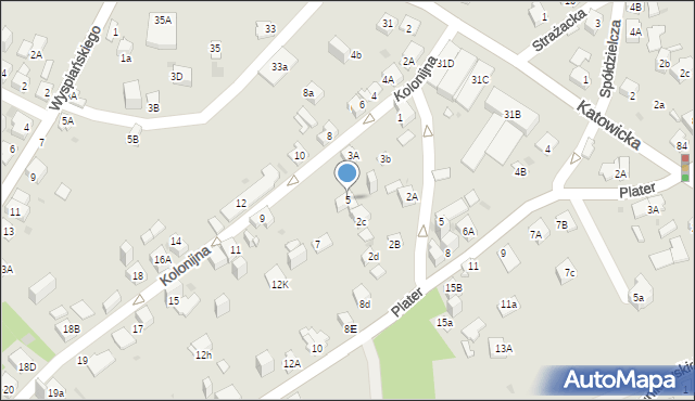 Jaworzno, Kolonijna, 5, mapa Jaworzno