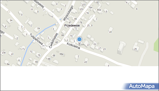 Jaworzno, Kościelna, 11a, mapa Jaworzno