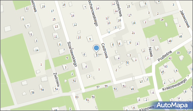 Jedlicze B, Kochanowskiego Jana, 3, mapa Jedlicze B