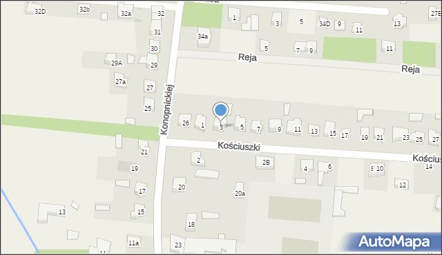 Jedlińsk, Kościuszki Tadeusza, gen., 3, mapa Jedlińsk