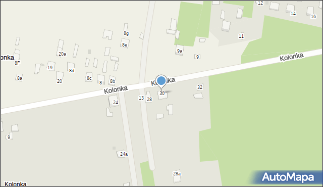 Jedlnia-Letnisko, Kolonka, 30, mapa Jedlnia-Letnisko
