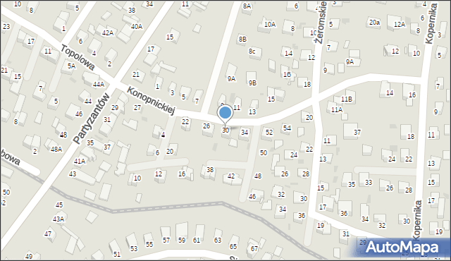 Jędrzejów, Konopnickiej Marii, 30, mapa Jędrzejów