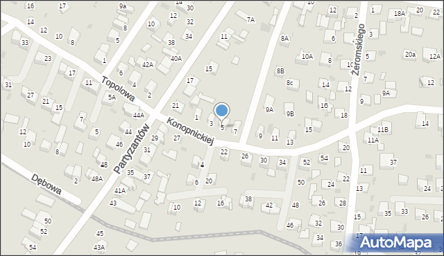 Jędrzejów, Konopnickiej Marii, 5, mapa Jędrzejów