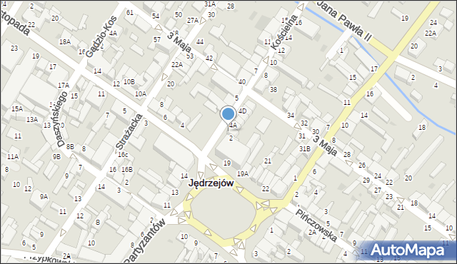 Jędrzejów, Kościelna, 4, mapa Jędrzejów