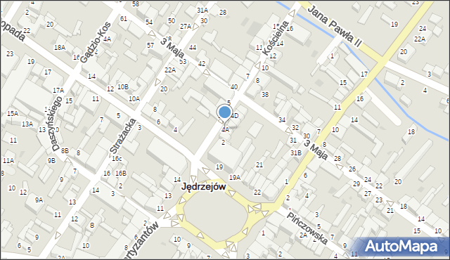 Jędrzejów, Kościelna, 4A, mapa Jędrzejów
