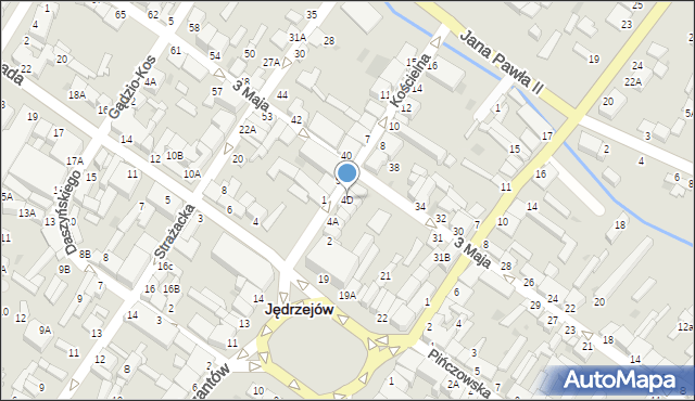 Jędrzejów, Kościelna, 4D, mapa Jędrzejów