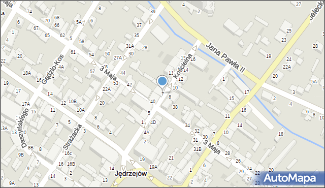 Jędrzejów, Kościelna, 7, mapa Jędrzejów