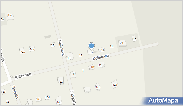 Jędrzychów, Kolibrowa, 17, mapa Jędrzychów