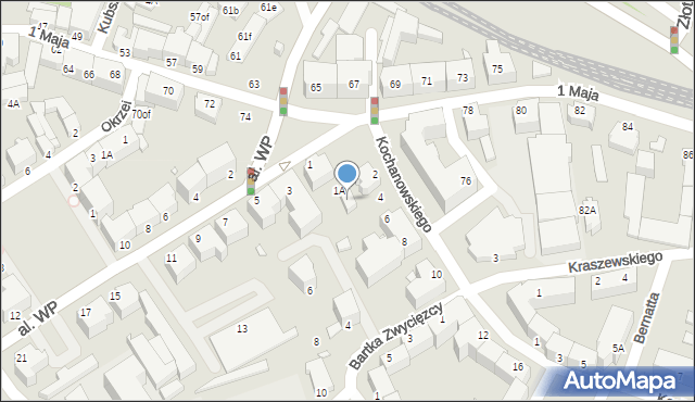 Jelenia Góra, Kochanowskiego Jana, 1A, mapa Jelenia Góra