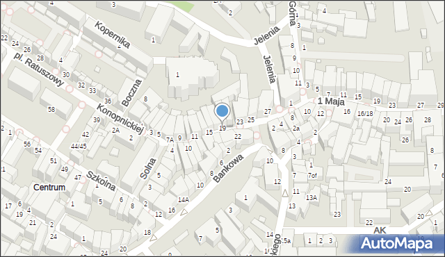 Jelenia Góra, Konopnickiej Marii, 19, mapa Jelenia Góra