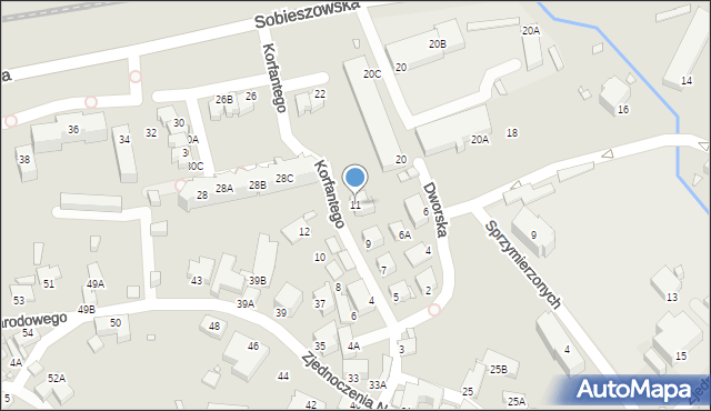 Jelenia Góra, Korfantego Wojciecha, 11, mapa Jelenia Góra