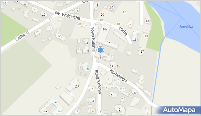 Jemielnica, Korfantego Wojciecha, 1, mapa Jemielnica
