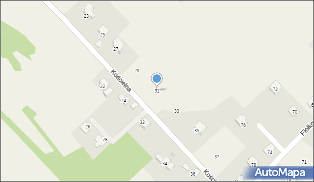 Jerzmanowice, Kościelna, 31, mapa Jerzmanowice