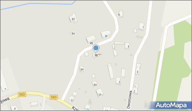 Jeziorany, Kolejowa, 9B, mapa Jeziorany