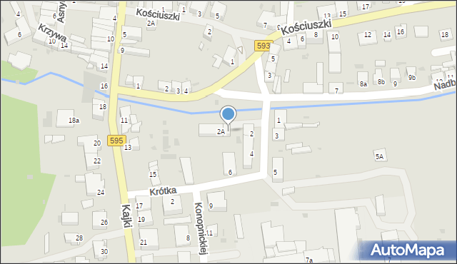 Jeziorany, Konopnickiej Marii, 2b, mapa Jeziorany