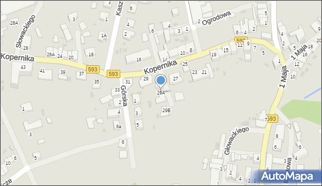 Jeziorany, Kopernika Mikołaja, 29A, mapa Jeziorany