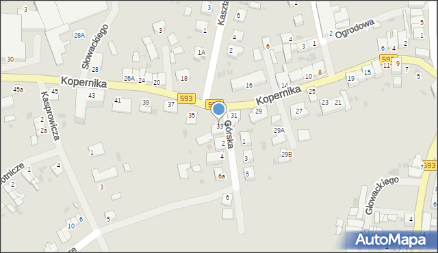 Jeziorany, Kopernika Mikołaja, 33, mapa Jeziorany