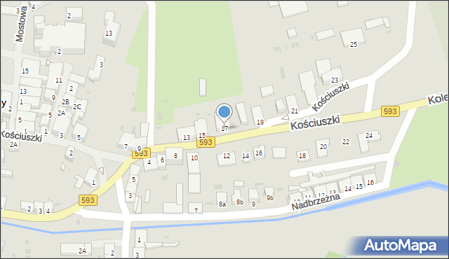 Jeziorany, Kościuszki Tadeusza, gen., 17, mapa Jeziorany