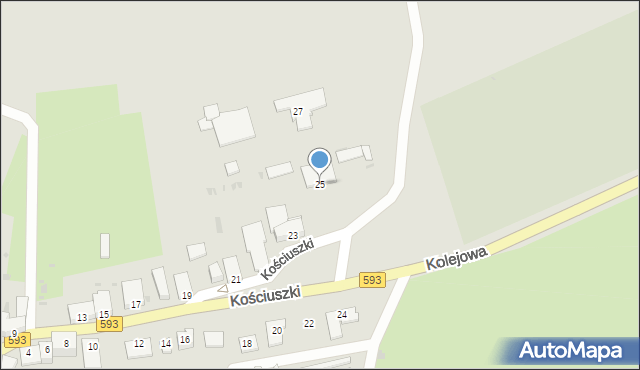 Jeziorany, Kościuszki Tadeusza, gen., 25, mapa Jeziorany