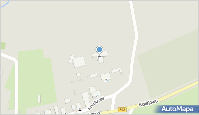 Jeziorany, Kościuszki Tadeusza, gen., 27, mapa Jeziorany